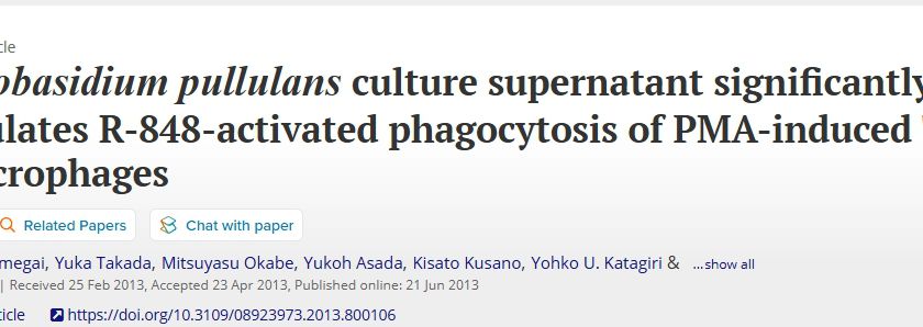 หน้าบทความวิจัยเกี่ยวกับสารเหนือชั้นเพาะเลี้ยง Aureobasidium pullulans และแมคโครฟาจ THP-1